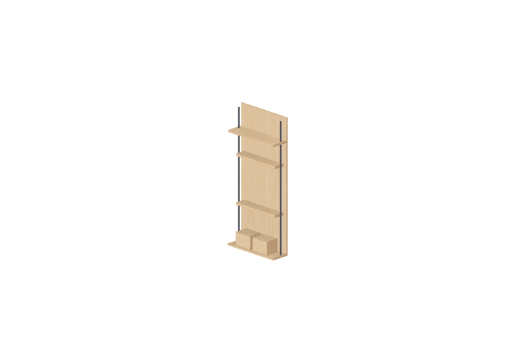 Móveis 3D - Mobiliário modular com 2 cubos e 3 prateleiras... Móveis 3D - Mobiliário modular com 2 cubos e 3 prateleiras...