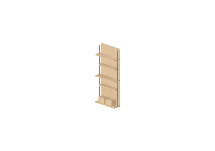 Mobili 3D - Arredo modulare con 2 cubi e 4 mensole... Mobili 3D - Arredo modulare con 2 cubi e 4 mensole...