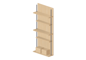 3D Furniture - Modular furniture with 2 cubes and 4 shelves 110x250cm
