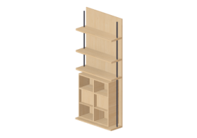 Mobili 3D - Arredo modulare con 4 cubi e 2 mensole 110x250cm