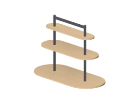 3D Exhibitors - Gondola Display rack with 3 levels 186x130cm