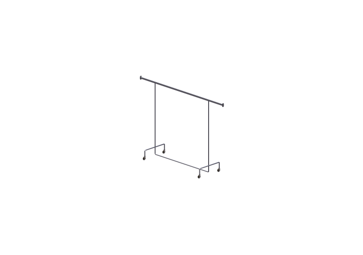 Vitrine exposition 3D - Stender avec roues 160cm - ACCA... Vitrine exposition 3D - Stender avec roues 160cm - ACCA...