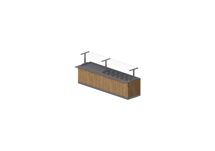 Vitrine exposition 3D - Buffet self service d'aliments -... Vitrine exposition 3D - Buffet self service d'aliments -...