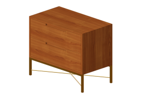 Beds and Side Cabinets 3D - Wood nightstand - Artzzi - Luna