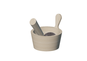 Mod&egrave;les 3D - R&eacute;cipient porte tisanes pour sauna