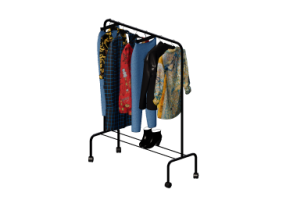 Modelos 3D - Perchero con ropa