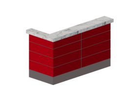 Banconi 3D - Bancone lineare 200x900cm
