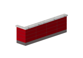 3D Counter Desks - Linear Counter 380x900cm