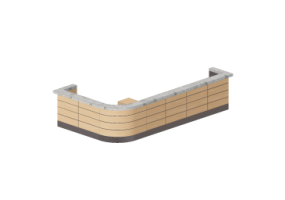 3D Counter Desks - Linear Counter 520x290cm