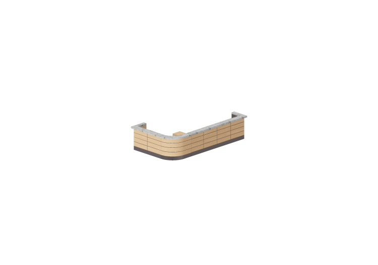 3D Counter Desks - Linear Counter 520x290cm - ACCA software 3D Counter Desks - Linear Counter 520x290cm - ACCA software