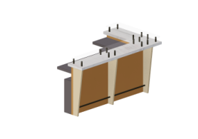 3D Counter Desks - Linear Counter 200x60cm