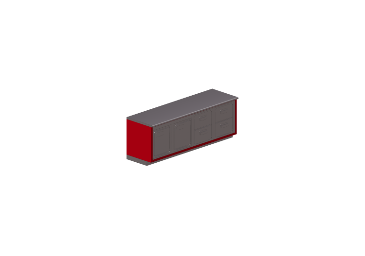 3D Counter Desks - Linear Counter with fridge 250x90cm -... 3D Counter Desks - Linear Counter with fridge 250x90cm -...