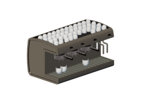 Accessori 3D - Macchina da caff&egrave; professionale