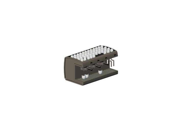 Accesorios 3D - Máquina de café profesional - ACCA software Accesorios 3D - Máquina de café profesional - ACCA software