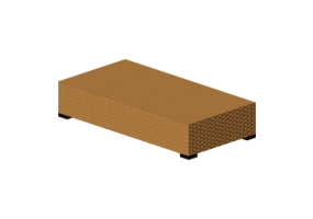 3D Tische - Rattan Tisch 150x75cm