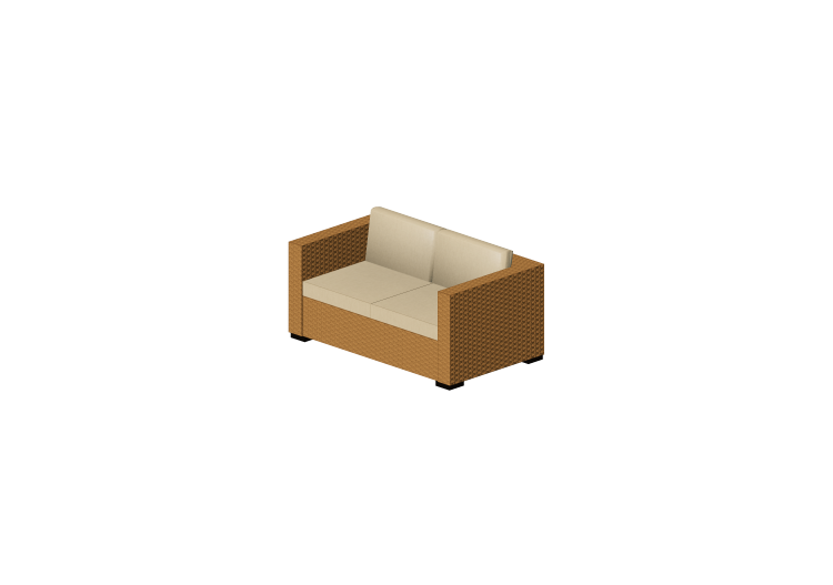 Chaises 3D - Canapé en osier deux places - ACCA software Chaises 3D - Canapé en osier deux places - ACCA software