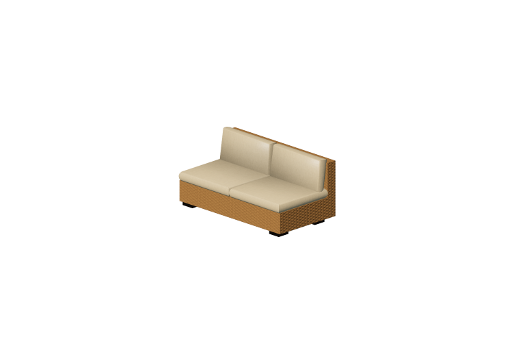 Chairs and Sofas 3D - 2 Seater Wicker sofa - ACCA software Chairs and Sofas 3D - 2 Seater Wicker sofa - ACCA software