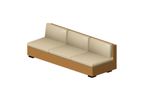 Chairs and Sofas 3D - 3 Seater Wicker sofa