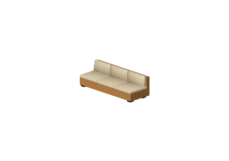 3D Stühle und Sofas - Rattan-Sofa dreisitzer - ACCA... 3D Stühle und Sofas - Rattan-Sofa dreisitzer - ACCA...
