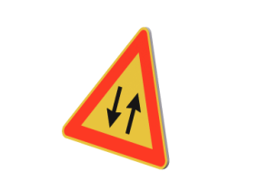 3D Verkehrszeichen - Gegenverkehr