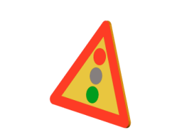 3D Signage - Traffic light with vertical disks