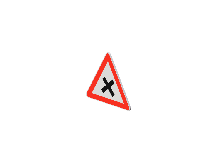 Sinalização 3D - Cruzamento com via com prioridade à... Sinalização 3D - Cruzamento com via com prioridade à...