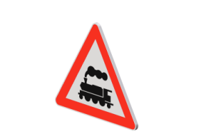 3D Verkehrszeichen - Unbeschrankter Bahn&uuml;bergang
