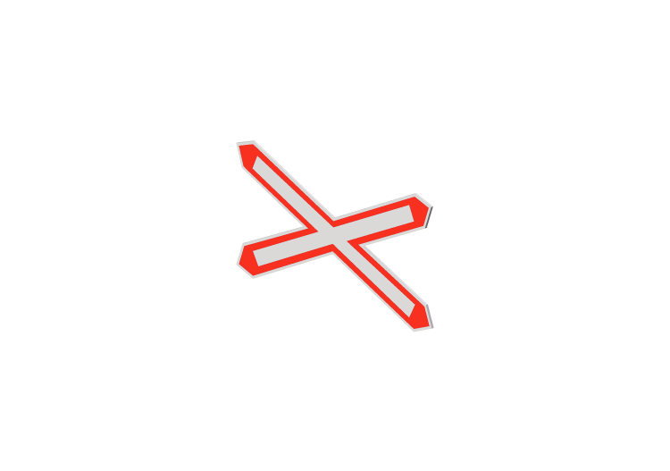 3D Signage - Location of railway or tramway level crossing... 3D Signage - Location of railway or tramway level crossing...