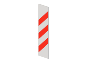Signalisations 3D - Balises de passage &agrave; niveau &agrave; trois traits rouges