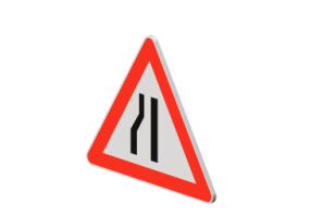 Signalisations 3D - Chauss&eacute;e r&eacute;tr&eacute;cie par la gauche