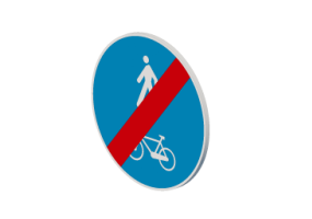 Signalisations 3D - Fin de chemin pour piétons et cycles
