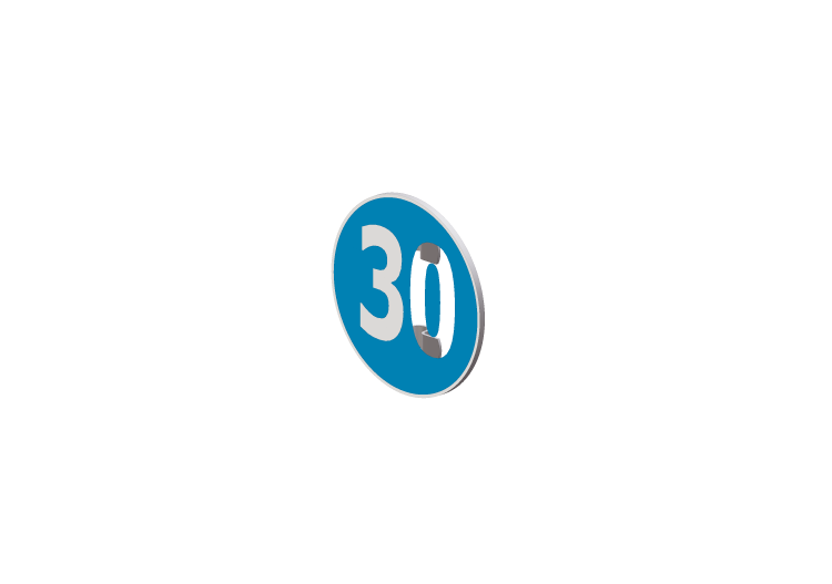 Signalisations 3D - Limite minimale de vitesse de 30 Km/h -... Signalisations 3D - Limite minimale de vitesse de 30 Km/h -...