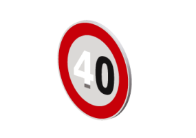 3D Signage - Speed limit 40