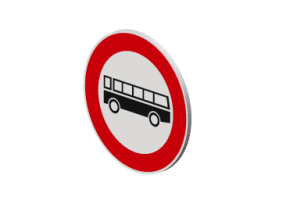 Sinaliza&ccedil;&atilde;o 3D - Proibido tr&acirc;nsito de &Ocirc;nibus