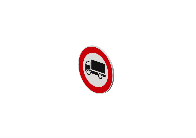 Señalización 3D - Circulación prohibida a los camiones que... Señalización 3D - Circulación prohibida a los camiones que...