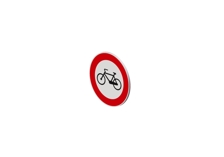 Signalisations 3D - Interdiction de circulation aux cycles... Signalisations 3D - Interdiction de circulation aux cycles...