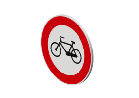 Sinaliza&ccedil;&atilde;o 3D - Proibido tr&acirc;nsito de bicicletas