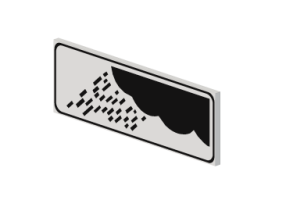 3D Signage - Slippery road due to rain