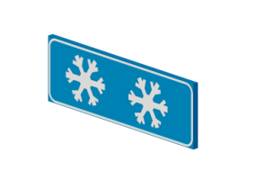 Signalisations 3D - Chauss&eacute;e glissante cause glace