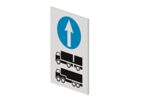 3D Signage - Articulated lorries and truck must proceed in specified direction