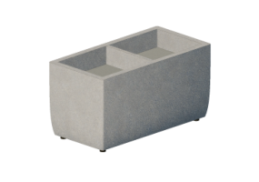 3D Sitzb&auml;nke und Pflanzengef&auml;&szlig;e - Vase f&uuml;r Blumen und Pflanzen rechteckig
