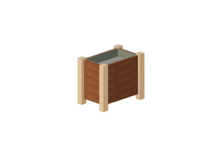 Bancos 3D - Plantador de piso de madeira para jardins e... Bancos 3D - Plantador de piso de madeira para jardins e...
