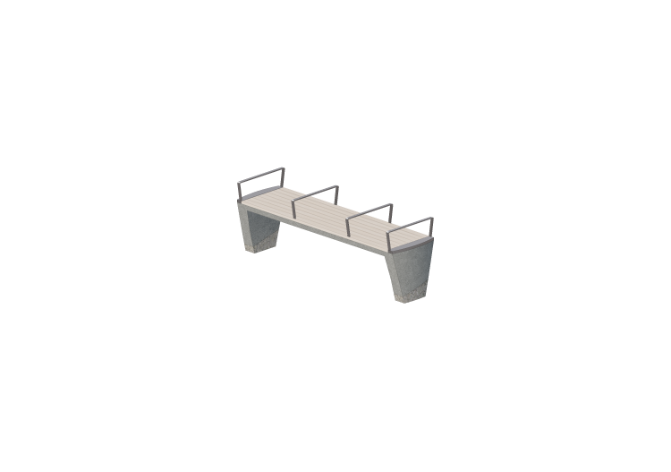 Panchine e Fioriere 3D - Panchina in cemento con seduta in... Panchine e Fioriere 3D - Panchina in cemento con seduta in...
