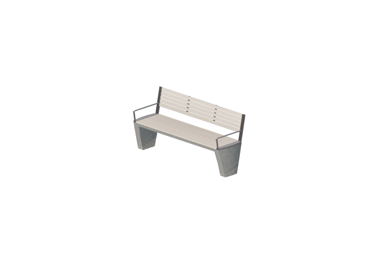 Bancs 3D - Banc en béton avec assise en bois - ACCA... Bancs 3D - Banc en béton avec assise en bois - ACCA...