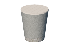 Benches and Planters 3D - Concrete Bench with wooden seat