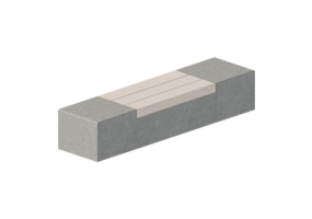 Benches and Planters 3D - Concrete Bench with wooden seat