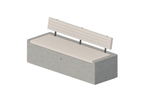 Bancos 3D - Banco de concreto com assento de madeira