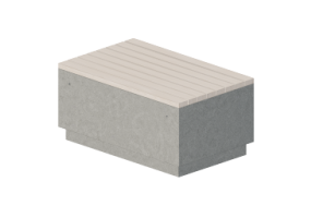 Benches and Planters 3D - Concrete Bench with wooden seat
