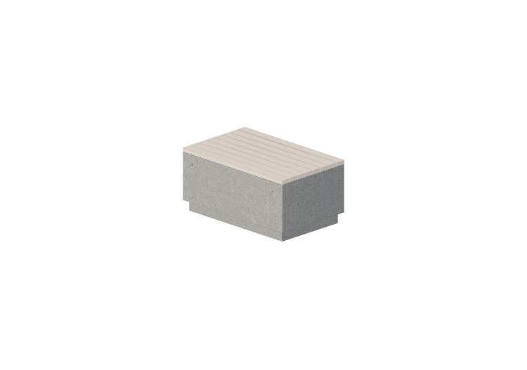 Panchine e Fioriere 3D - Panchina in cemento con seduta in... Panchine e Fioriere 3D - Panchina in cemento con seduta in...