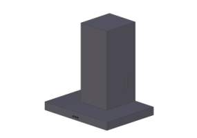 Eletrodomésticos 3D - Coifa em aço inoxidável 60x60cm